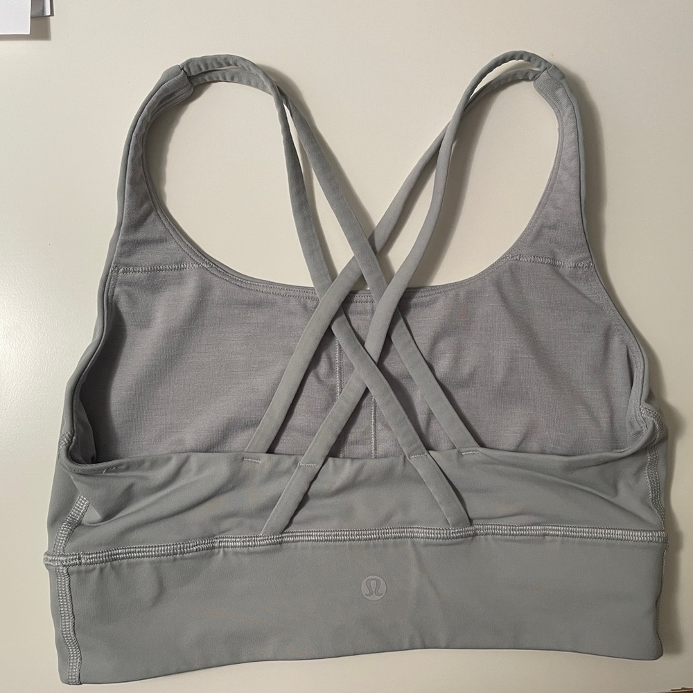 Lululemon Energy Long Line Light Gray Sports Bra